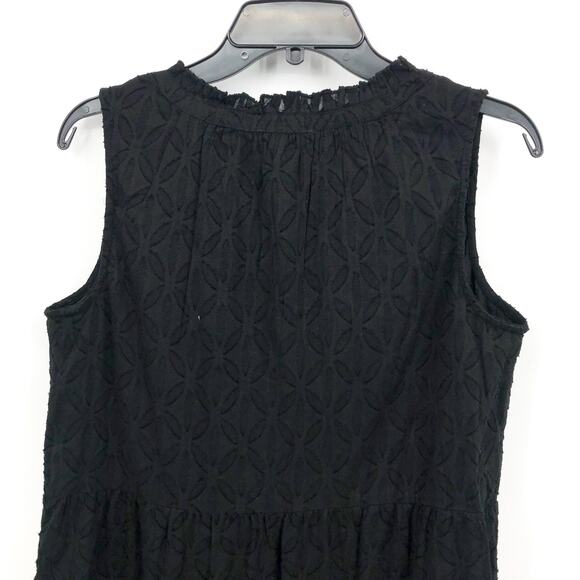 TOMMY BAHAMA Cover-Up Dress Small Black Cotton Clip Embellished Split-Neck NWT - Picture 6 of 8